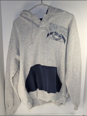 Vintage Dodger Penn State Nittany Lions Hoodie Gray Navy Two Tone Mens Large
